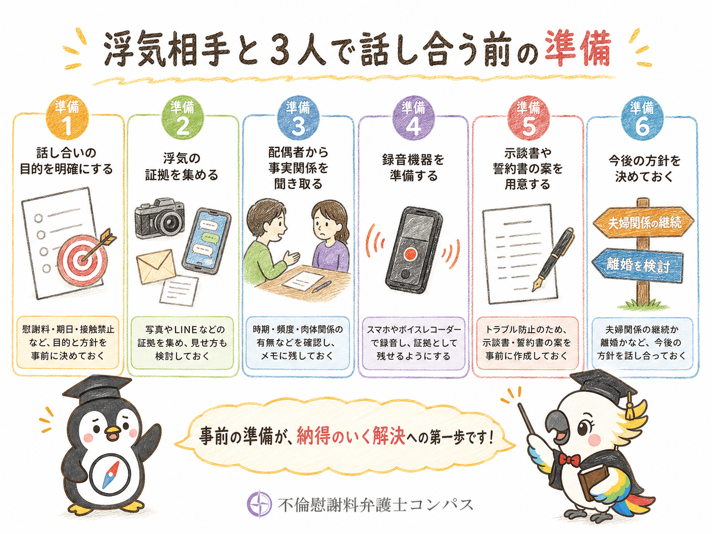 ３章　浮気相手と３人で話し合う前の準備６つ
